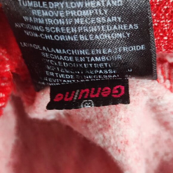 Volcom full zip hoodie women's size M (12) red with black stripes logo patch - Picture 8 of 13